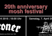 20th Anniversary Mosh Festival : CORONER, CHAOSMONGER et bien d’autres !